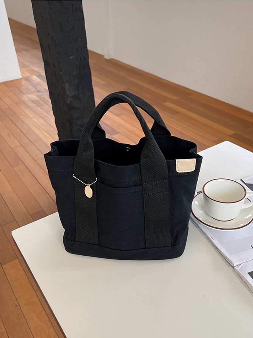 Patch Decor Canvas Square Bag