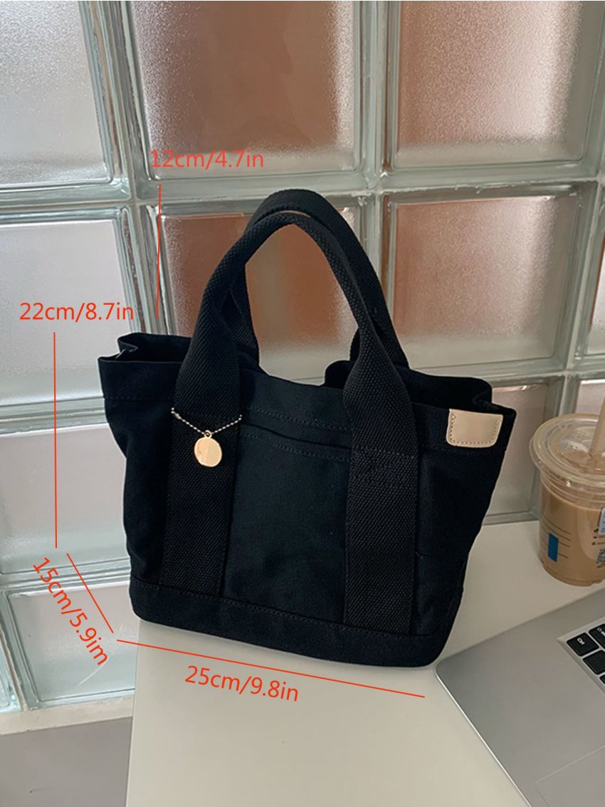 Patch Decor Canvas Square Bag