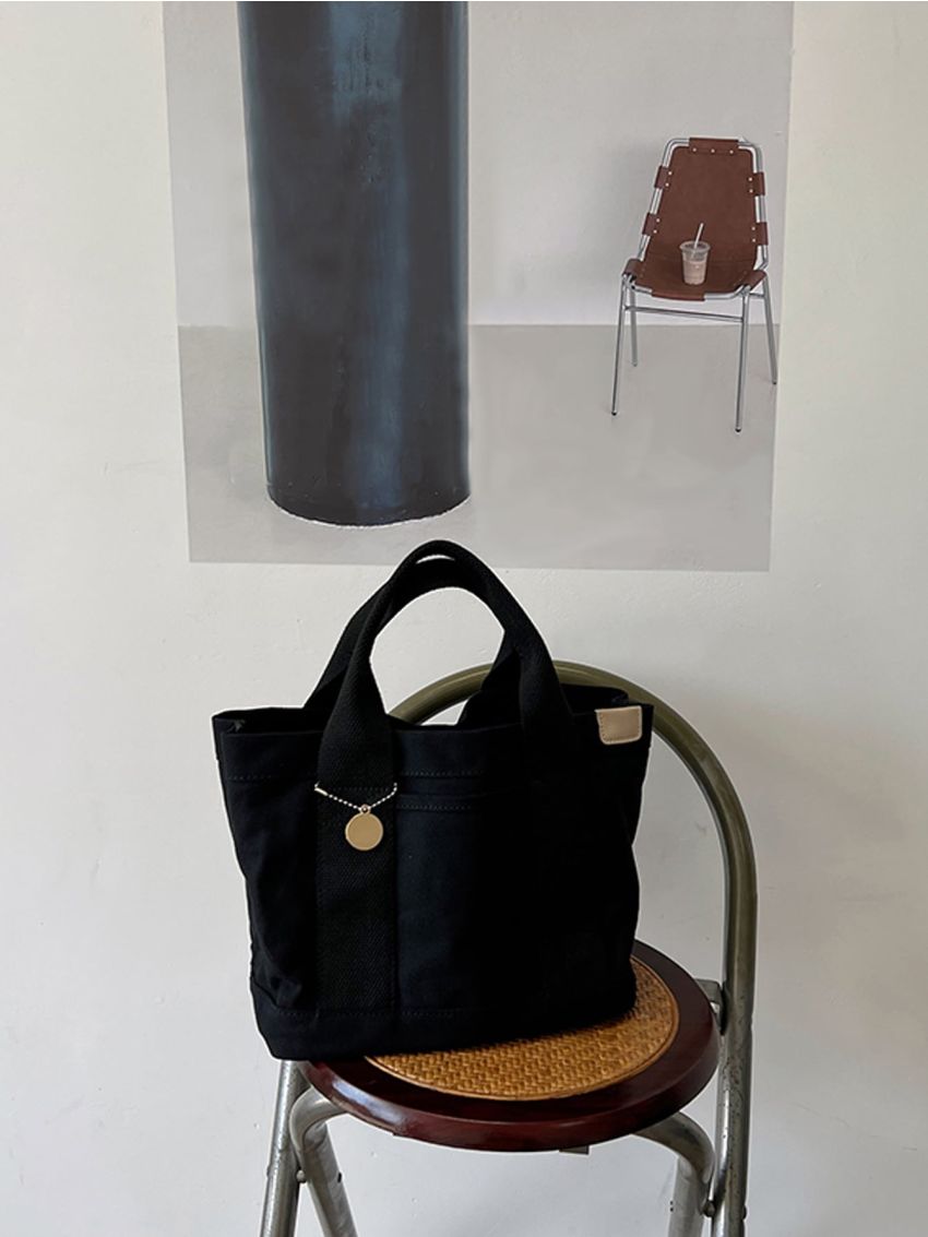 Patch Decor Canvas Square Bag