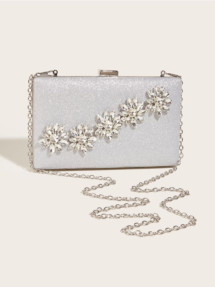 Mini Glitter Rhinestone Decor Box Bag