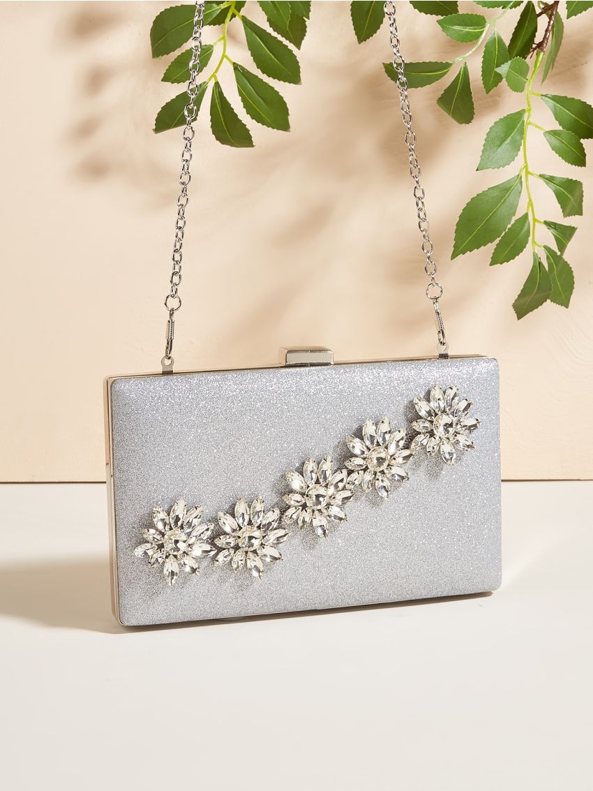 Mini Glitter Rhinestone Decor Box Bag