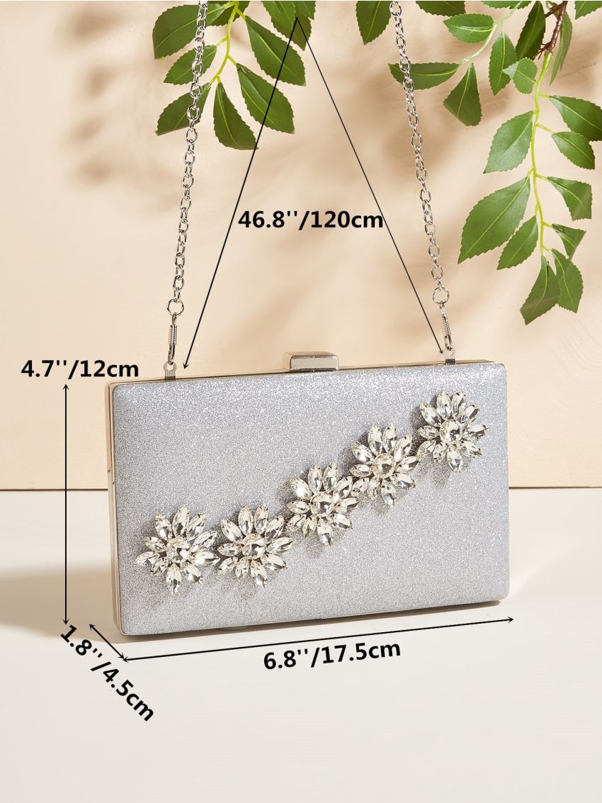 Mini Glitter Rhinestone Decor Box Bag