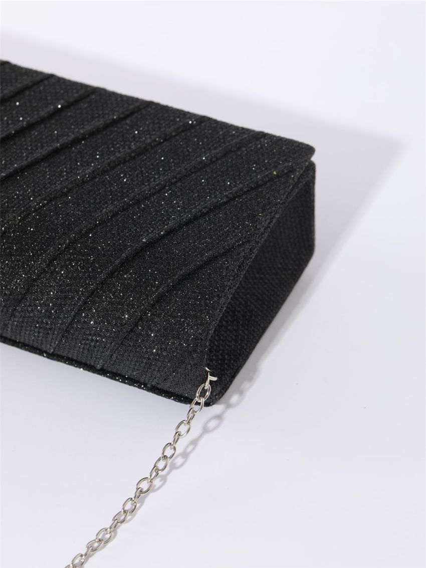 Mini Glitter Chain Flap Square Bag