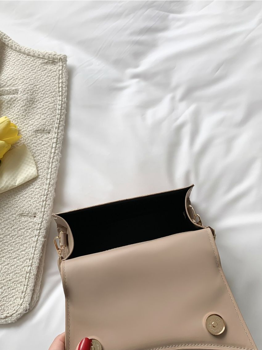 Crocodile Embossed Flap Square Bag