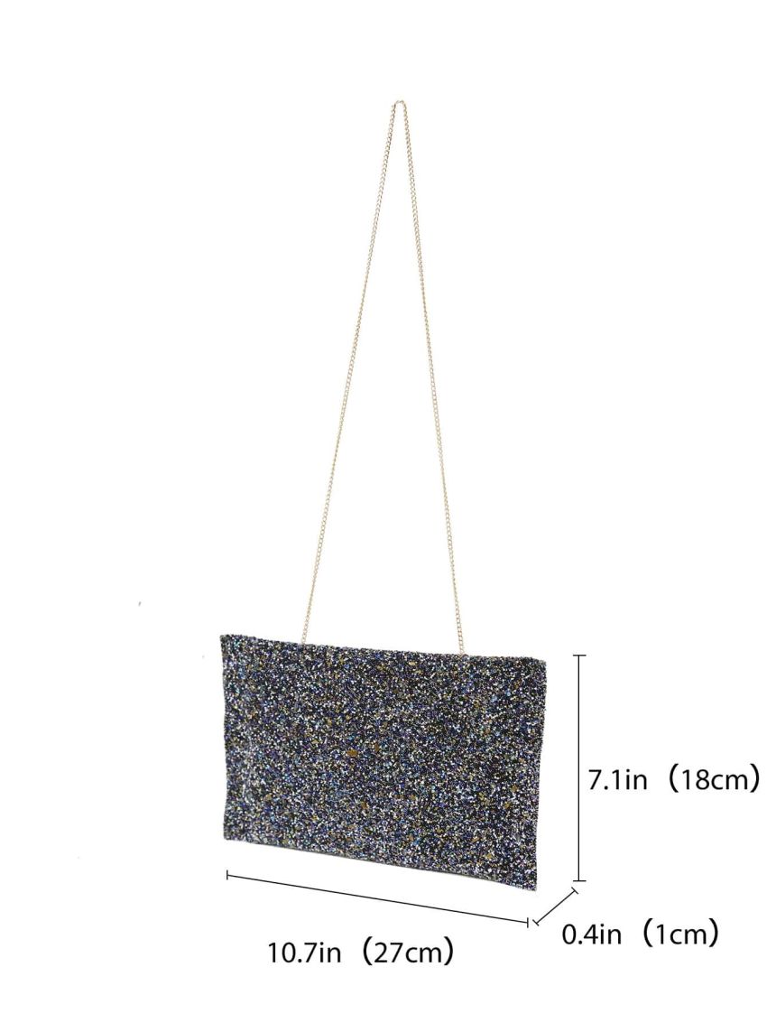 Rhinestone & Bead Decor Square Bag