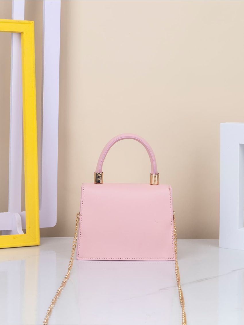 Mini Snakeskin Embossed Flap Chain Square Bag