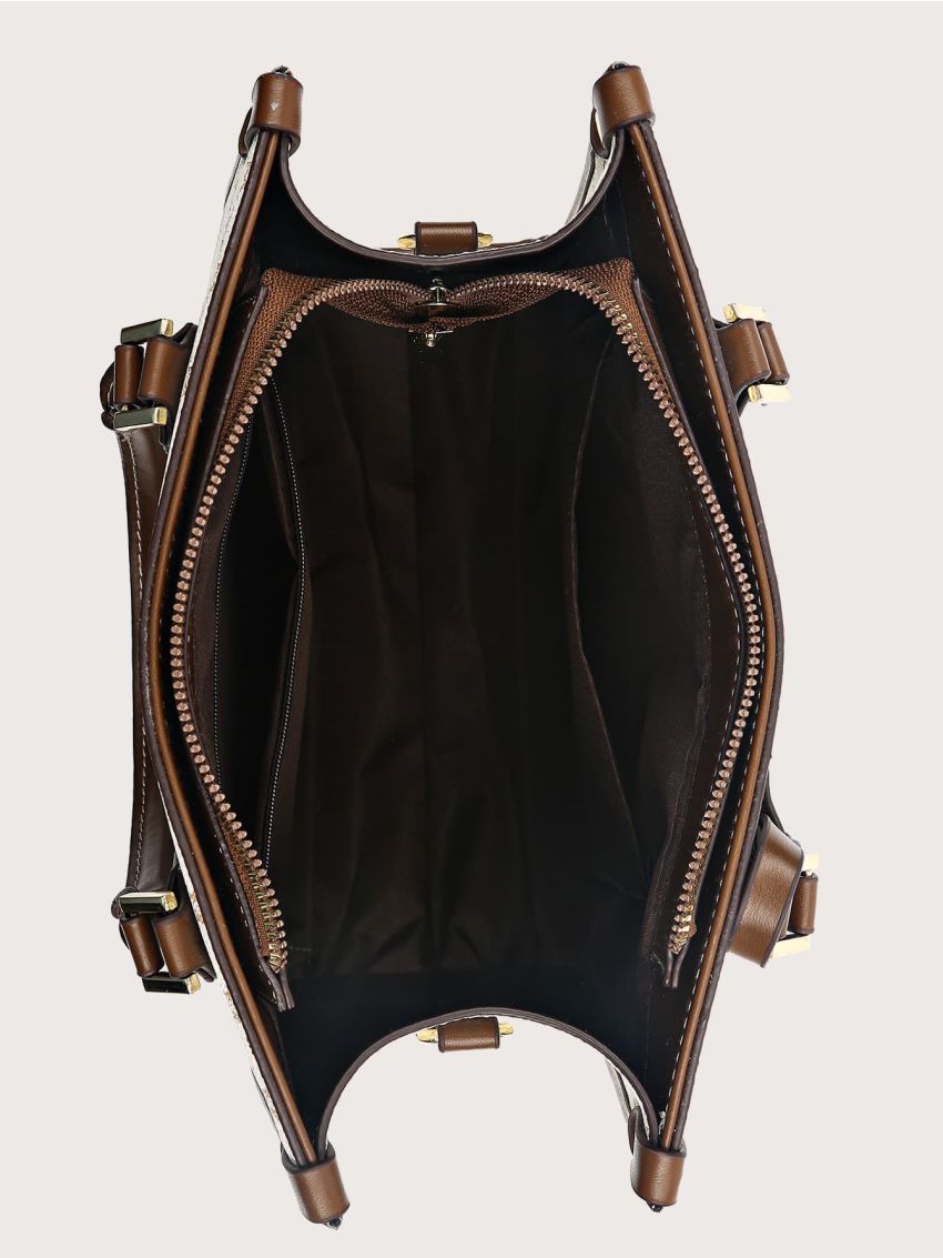 All Over Print Square Bag With Bag Charm