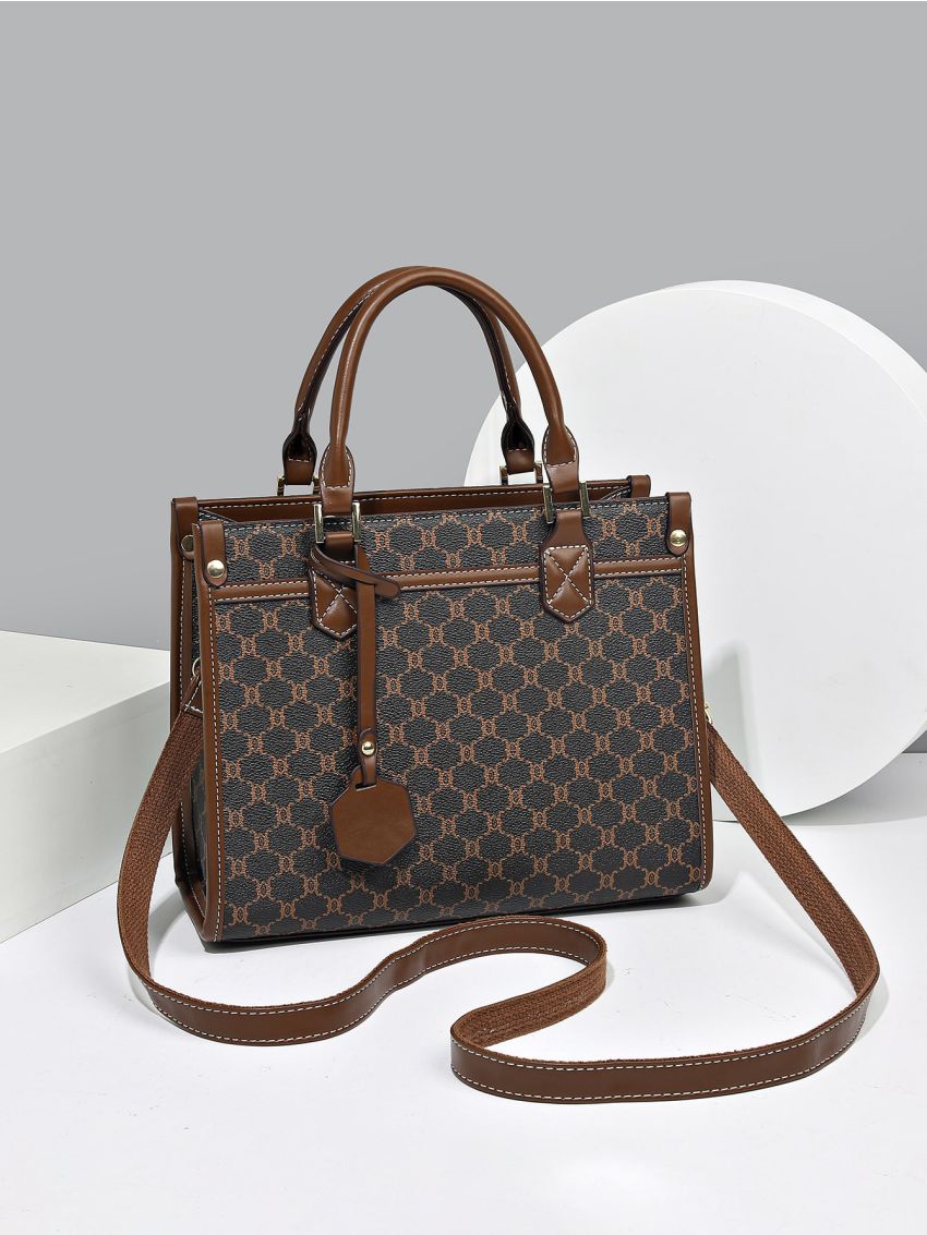 All Over Print Square Bag With Bag Charm