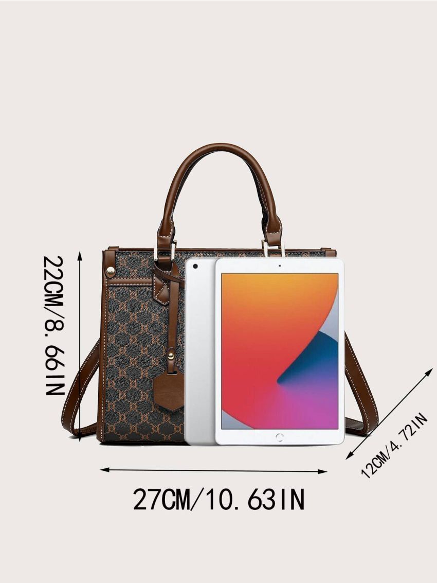 All Over Print Square Bag With Bag Charm