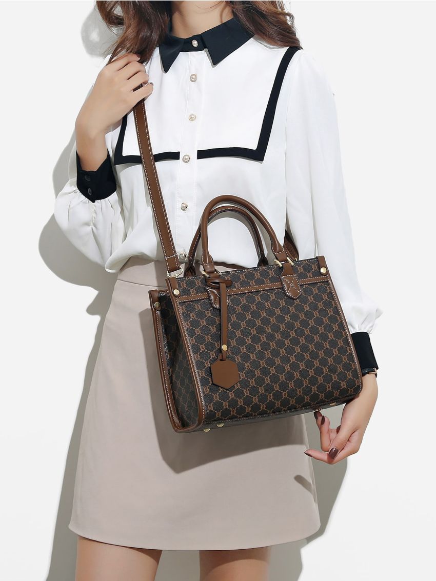 All Over Print Square Bag With Bag Charm