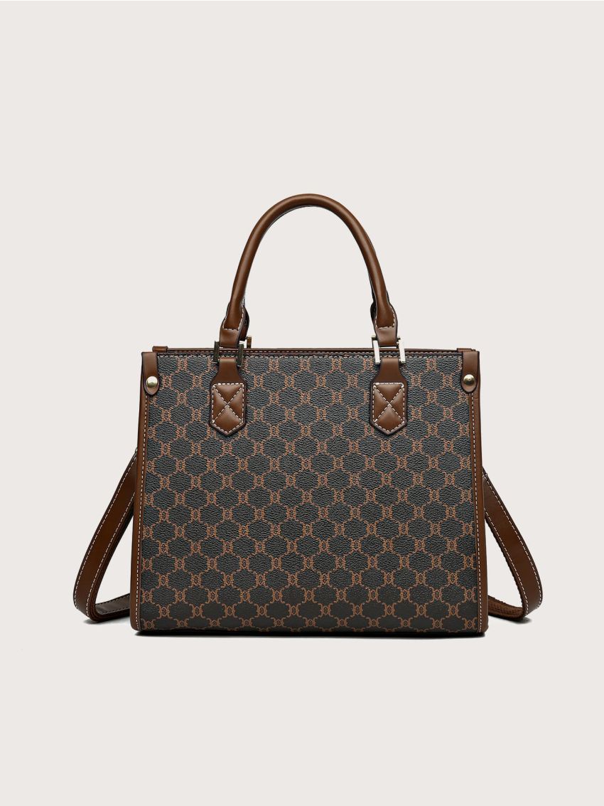 All Over Print Square Bag With Bag Charm