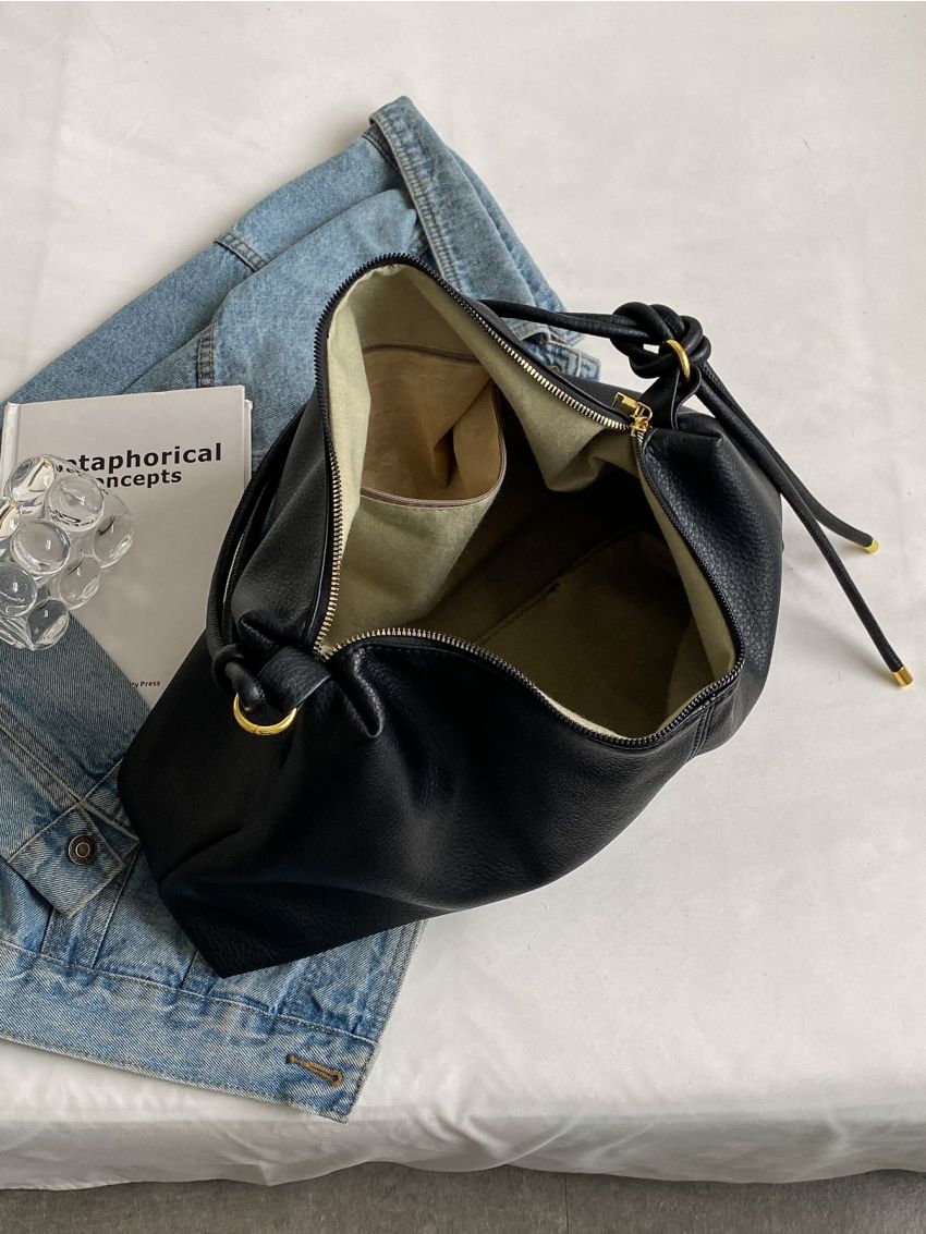 Litchi Embossed Hobo Bag