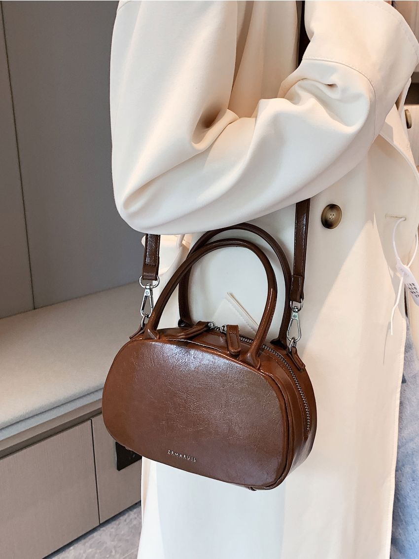 Mini Letter Detail Boston Bag