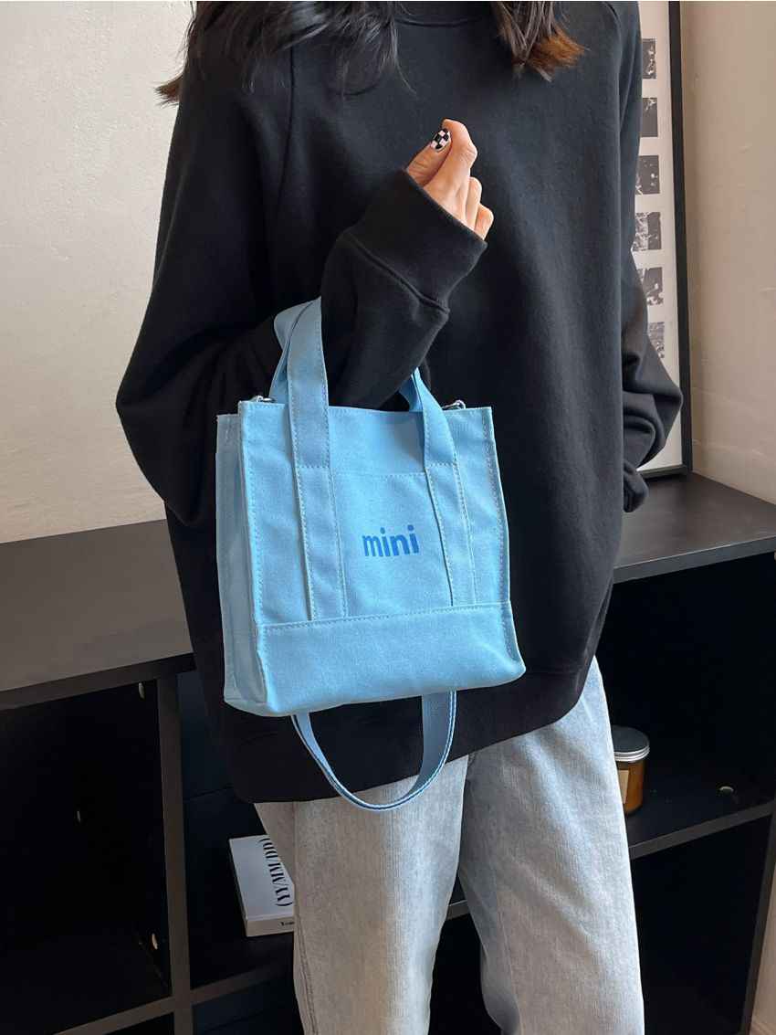 Letter Graphic Satchel Bag