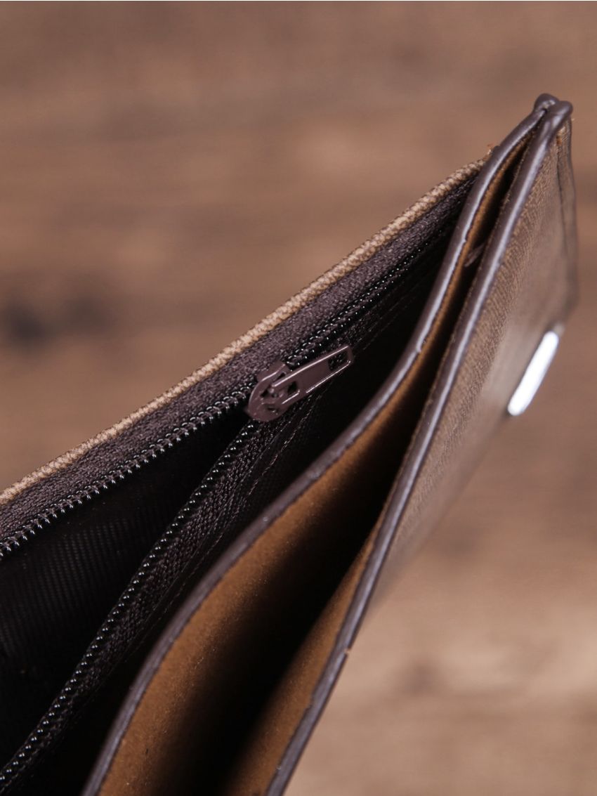 Textured Small Wallet Fashion Black