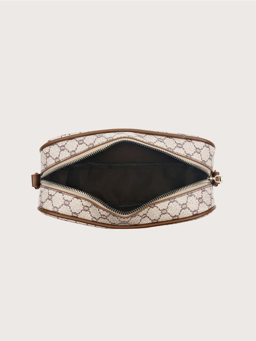 Geometric Graphic Square Bag With Coin Case