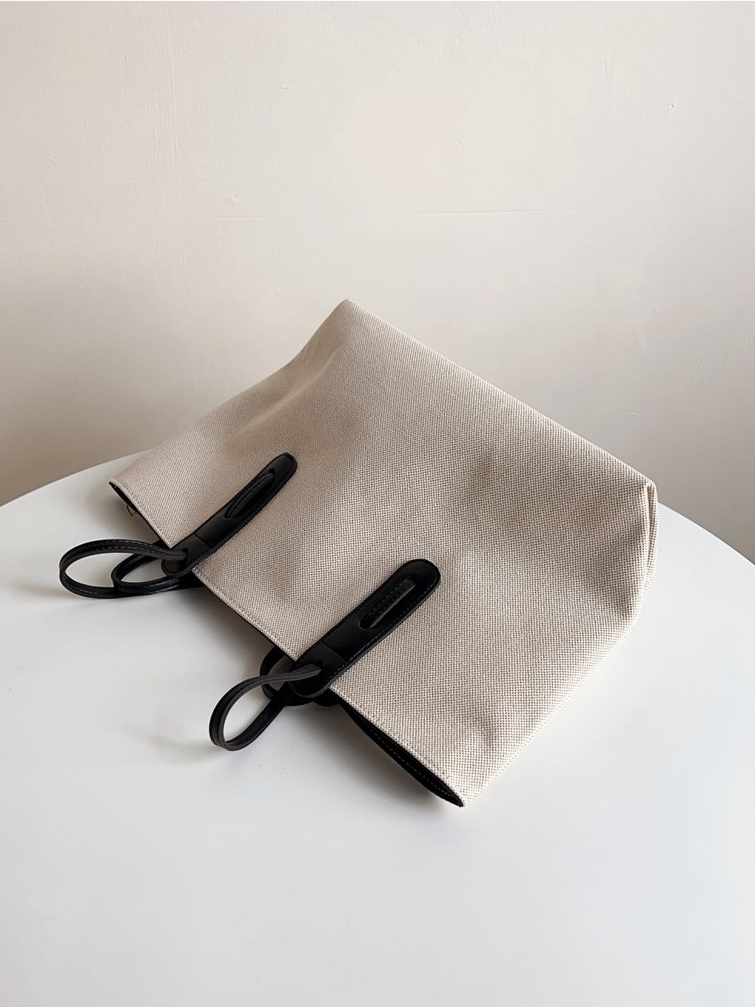 Letter Patch Decor Large Capacity Shoulder Tote Bag