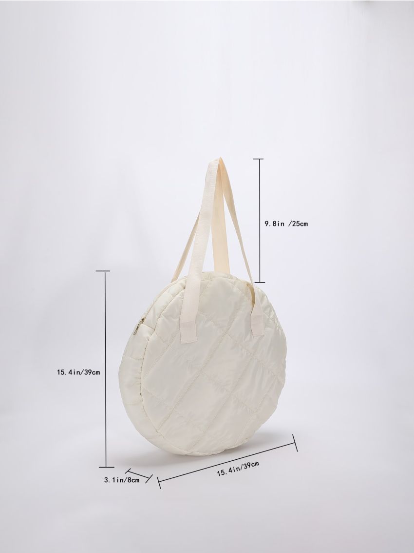 Argyle Quilted Shoulder Tote Bag