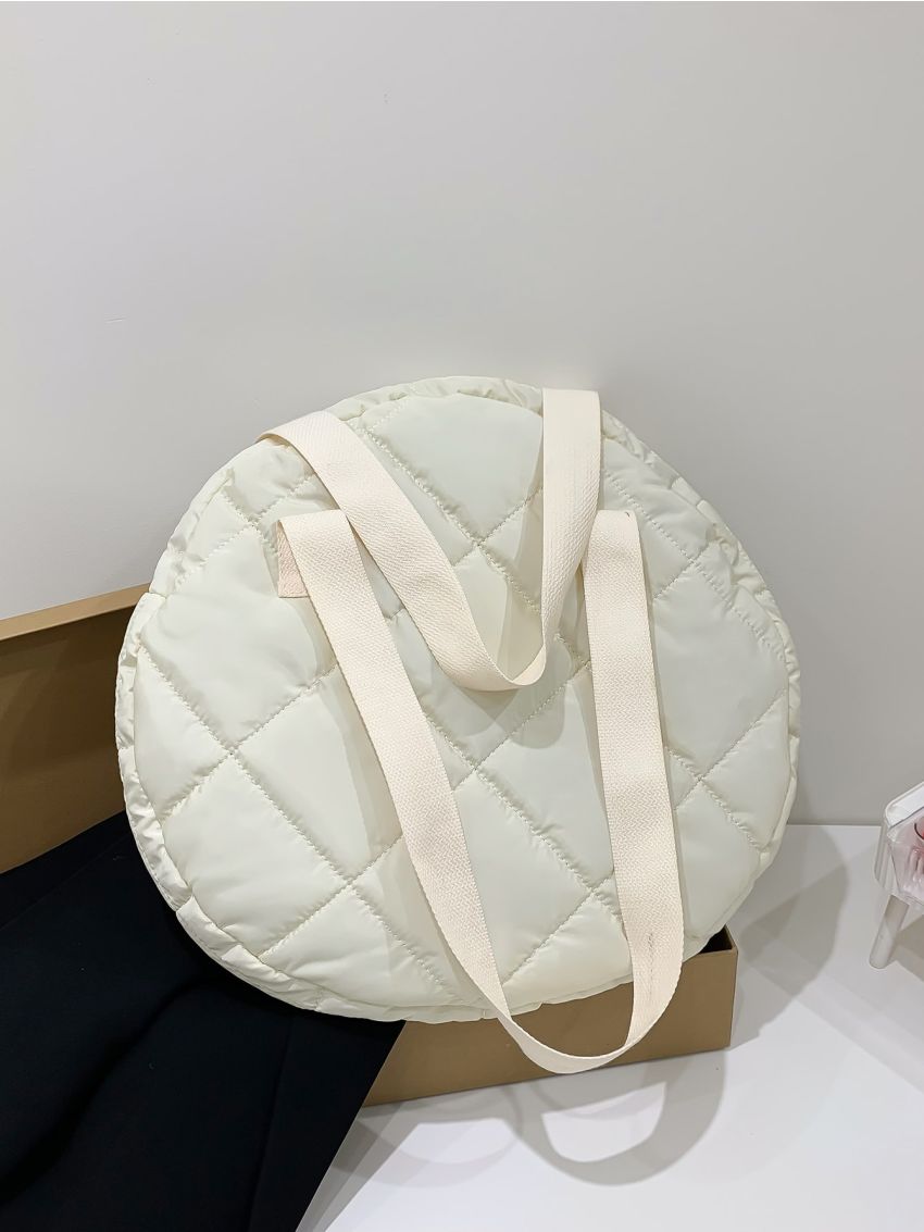 Argyle Quilted Shoulder Tote Bag