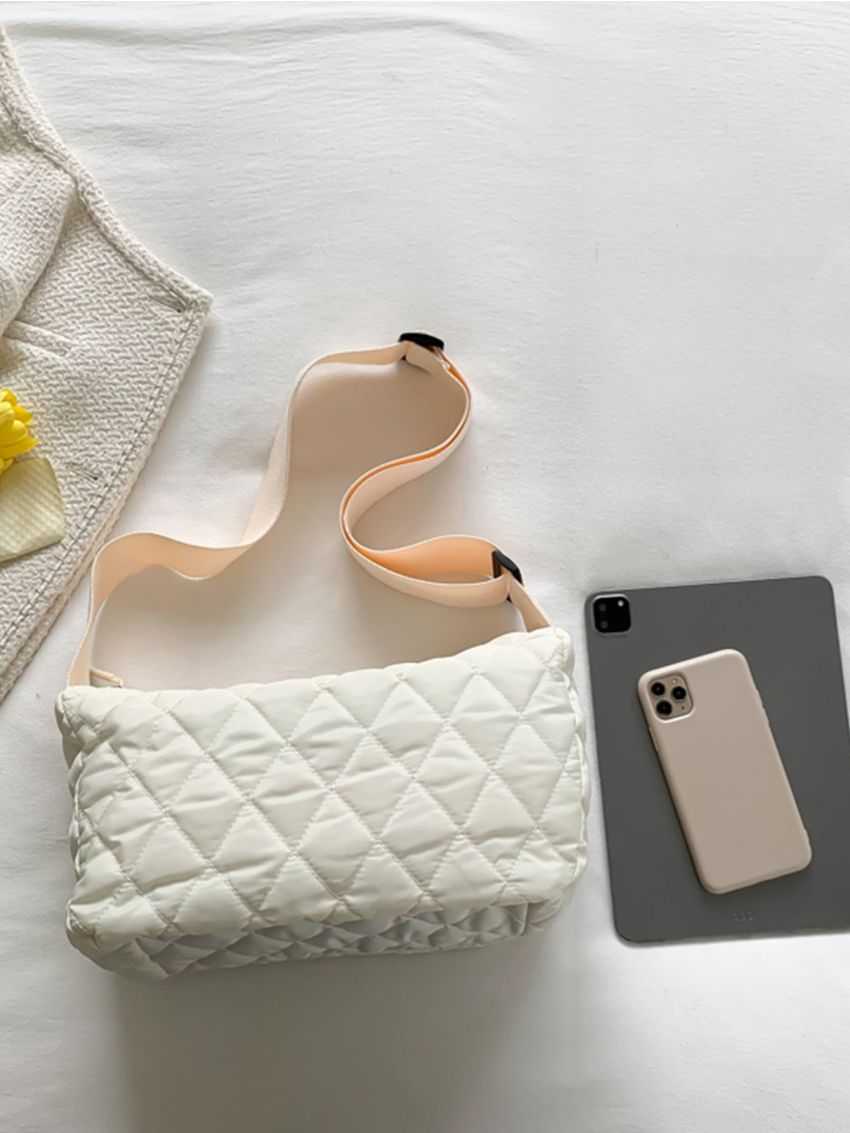 Geometric Quilted Hobo Bag