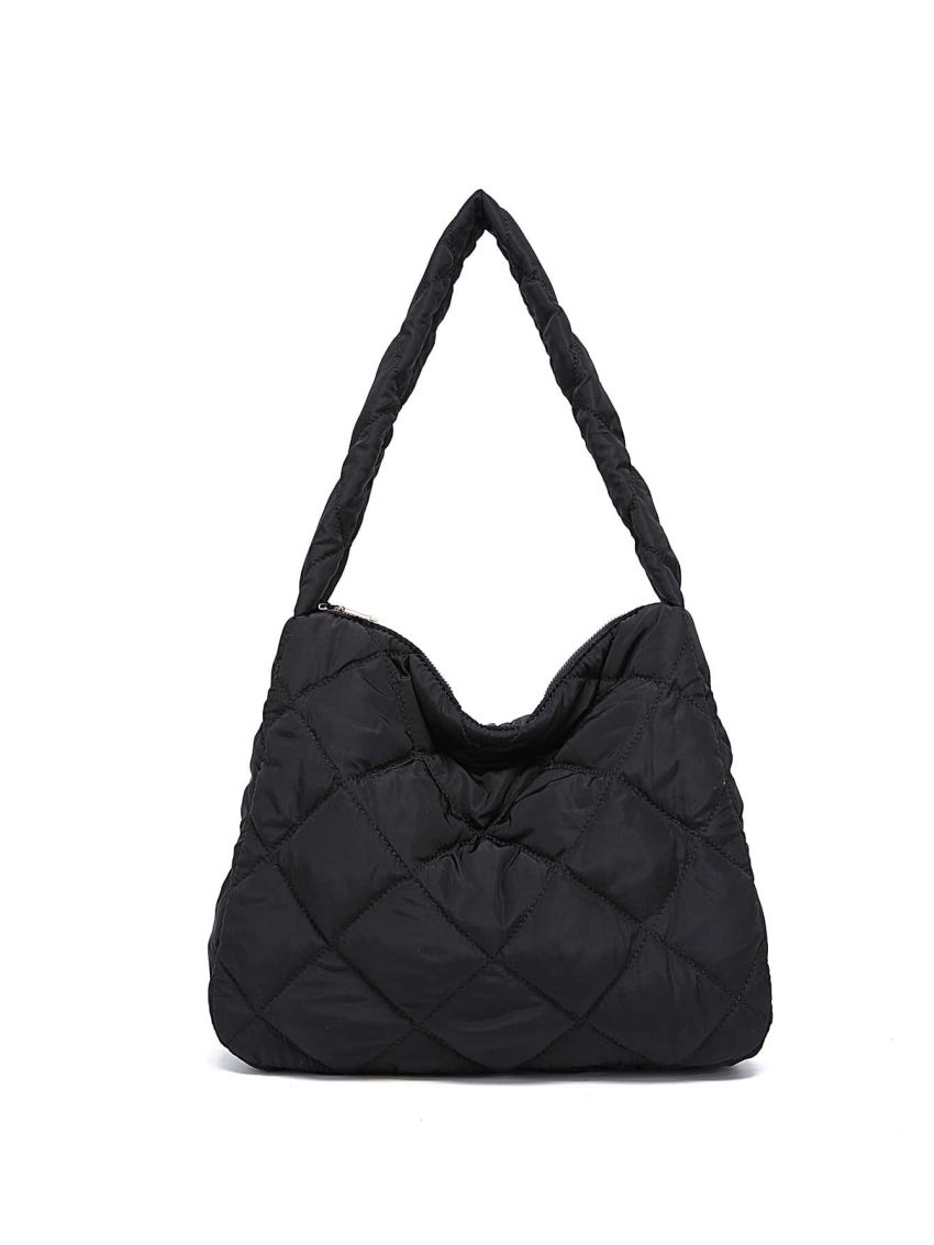 Geometric Quilted Hobo Bag