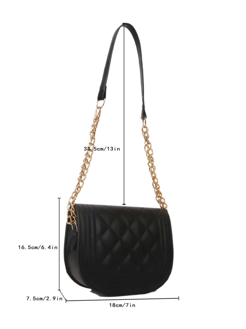 Mini Quilted Flap Chain Saddle Bag