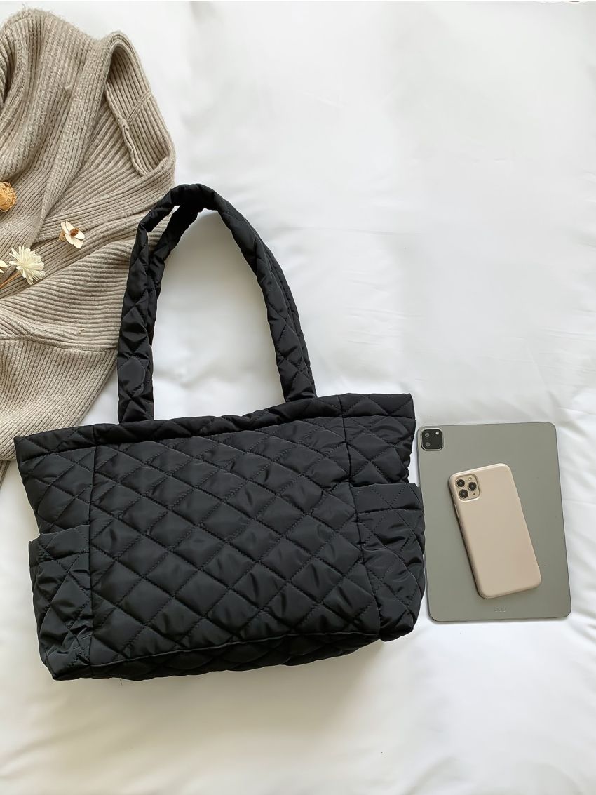 Quilted Shoulder Tote Bag