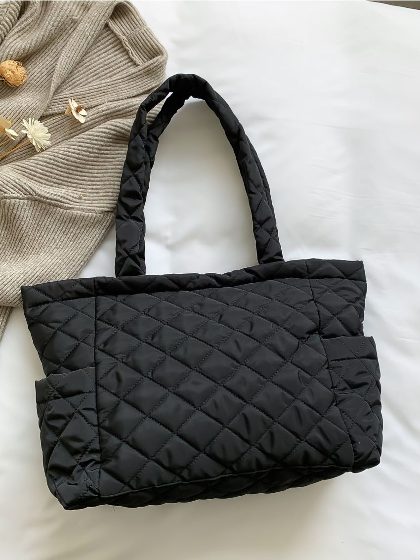 Quilted Shoulder Tote Bag