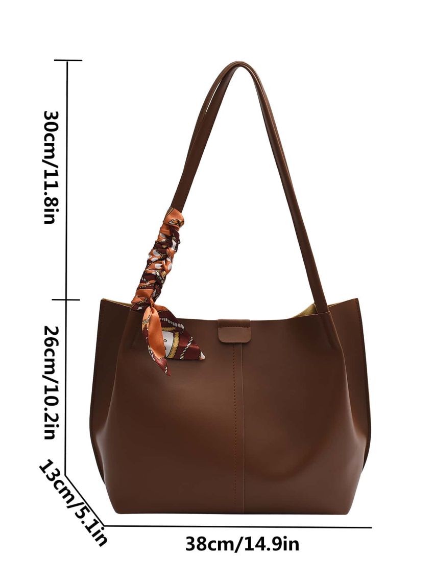 Twilly Scarf Decor Shoulder Tote Bag