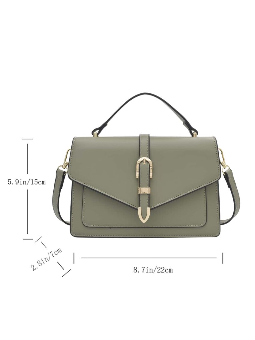 Buckle Decor Flap Square Bag