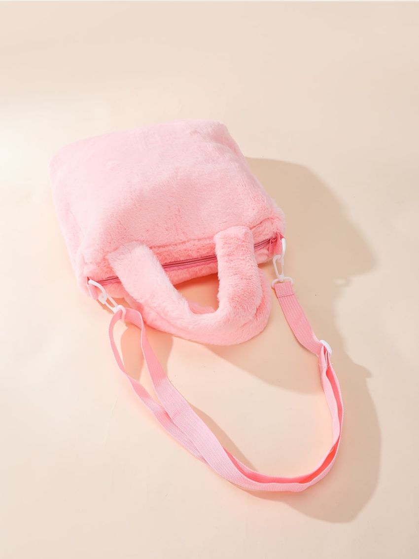 Minimalist Fluffy Top Handle Bag