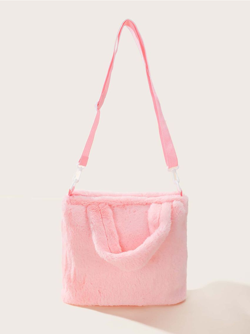 Minimalist Fluffy Top Handle Bag