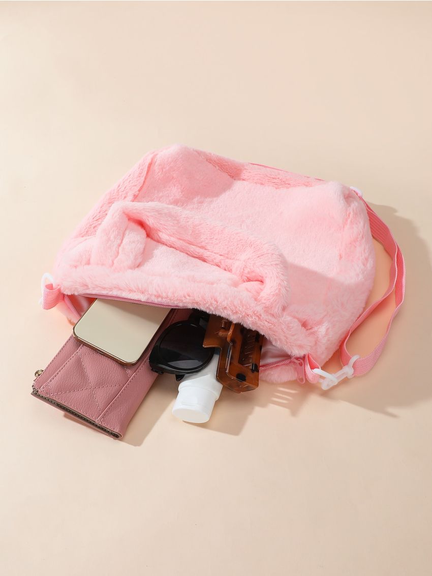 Minimalist Fluffy Top Handle Bag