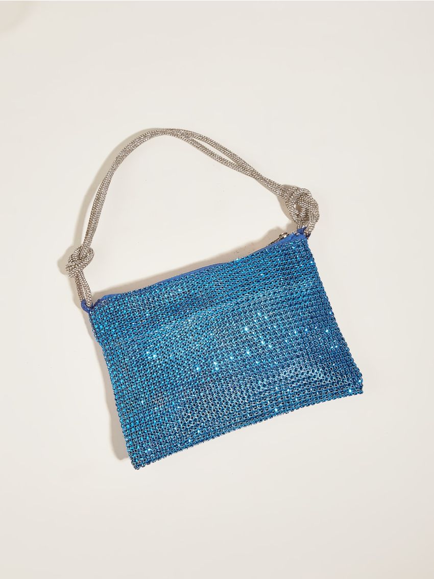 Rhinestone Decor Hobo Bag
