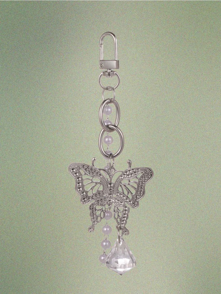 Fairycore Butterfly & Faux Pearl Design Bag Charm