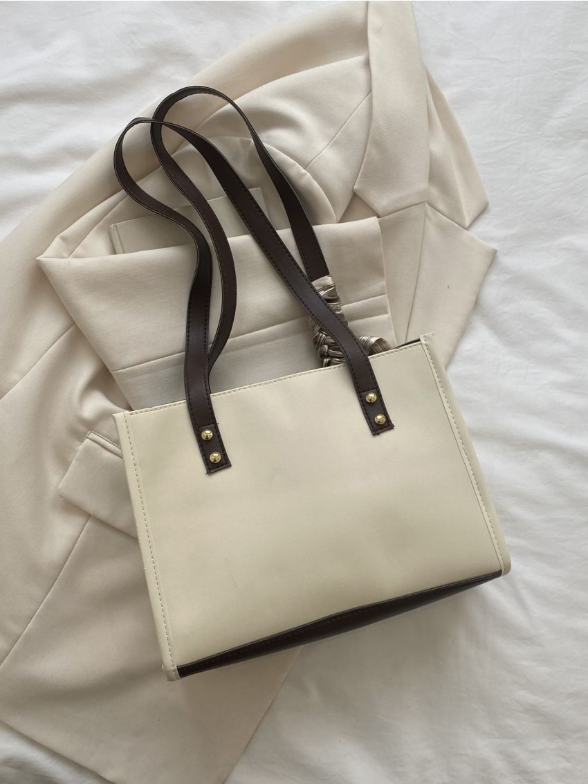 Colorblock Twilly Scarf Decor Square Bag