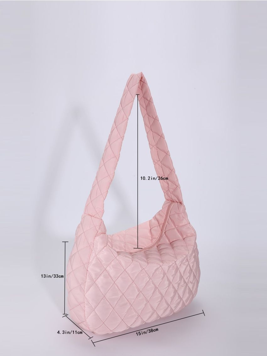 Geometric Quilted Hobo Bag