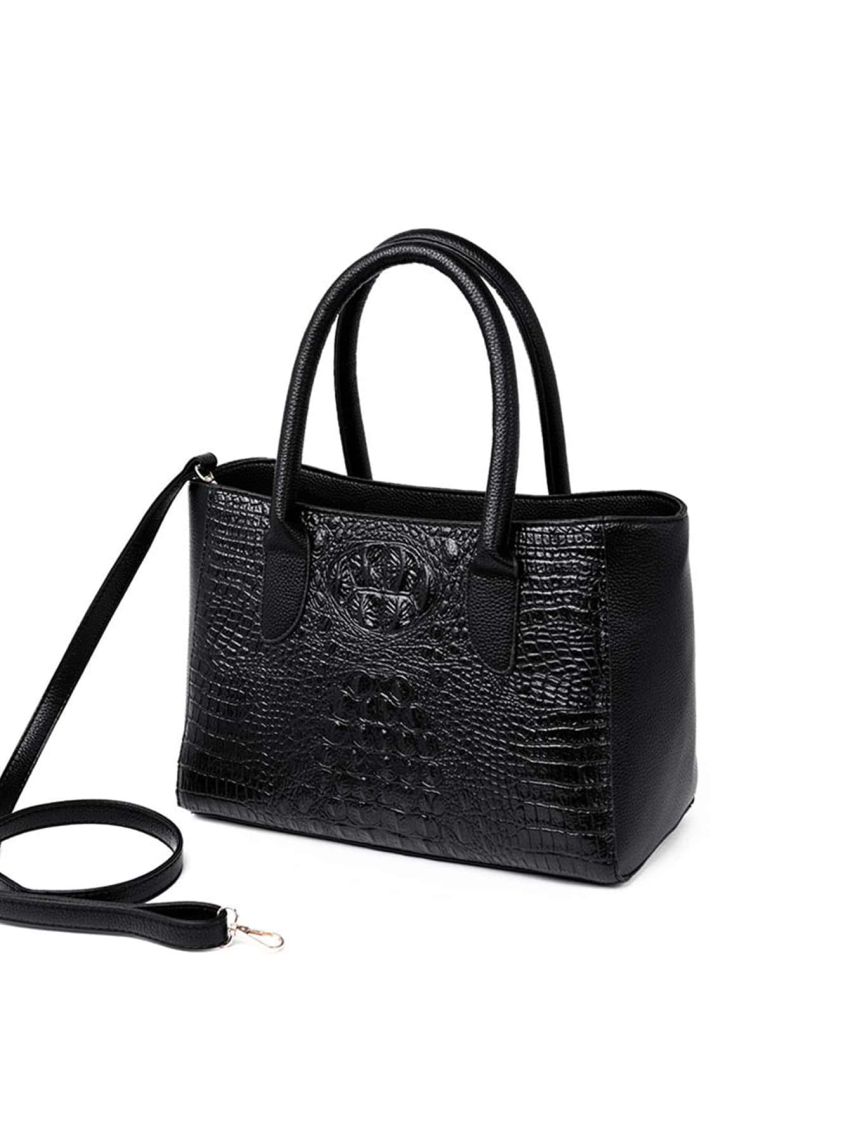 3pcs Crocodile Embossed Tote Bag Set, Best Work Bag For Women