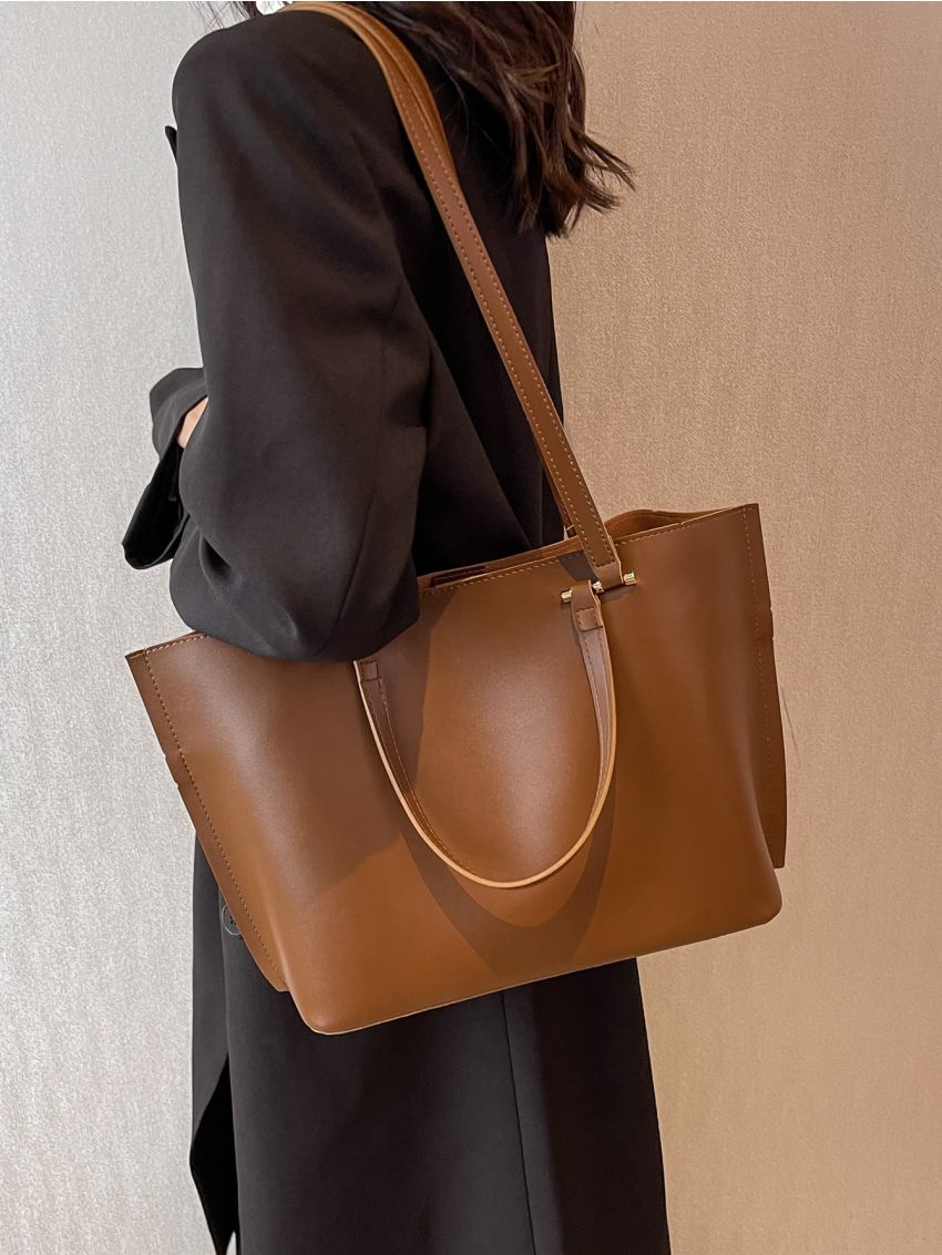 Minimalist Tote Bag With Small Pouch