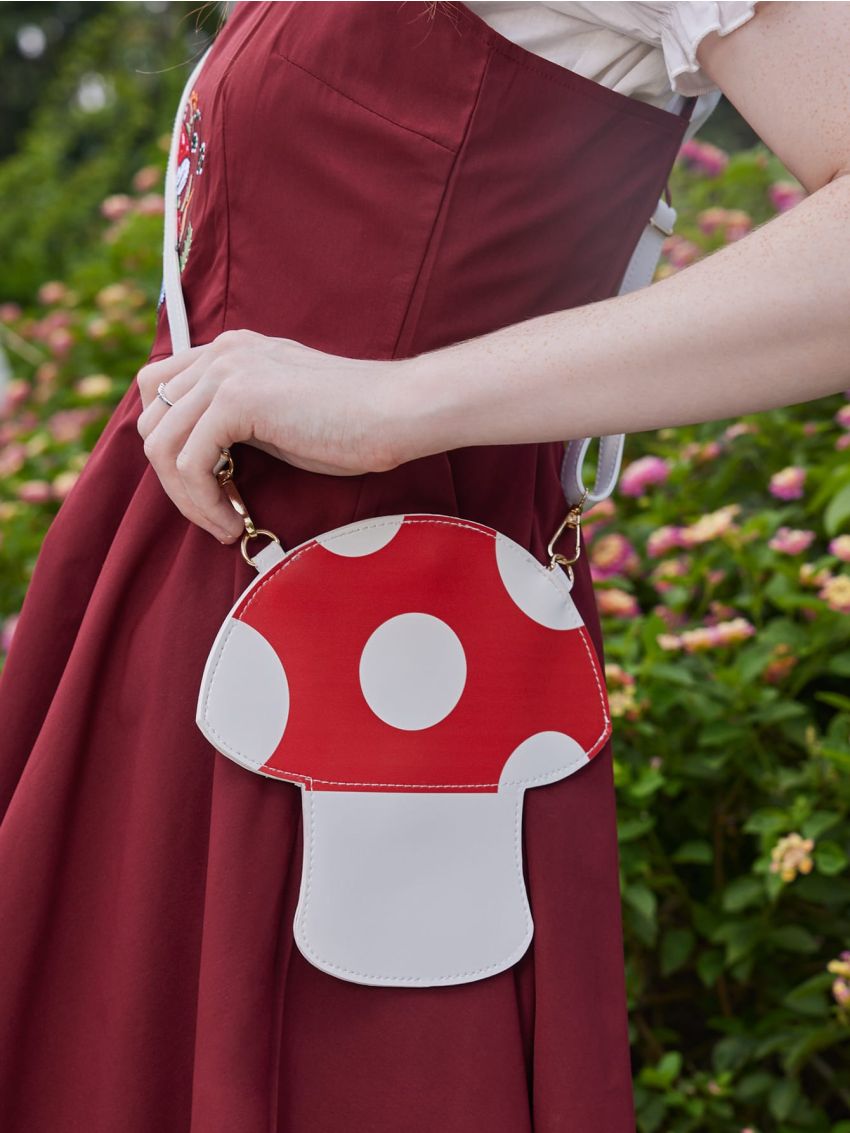 Fairycore Cartoon Mushroom Design Novelty Bag