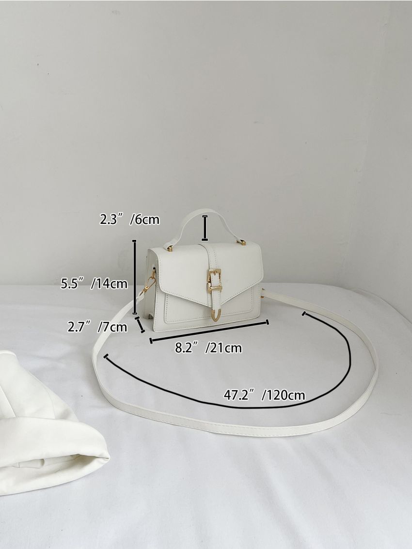 Buckle Decor Flap Square Bag