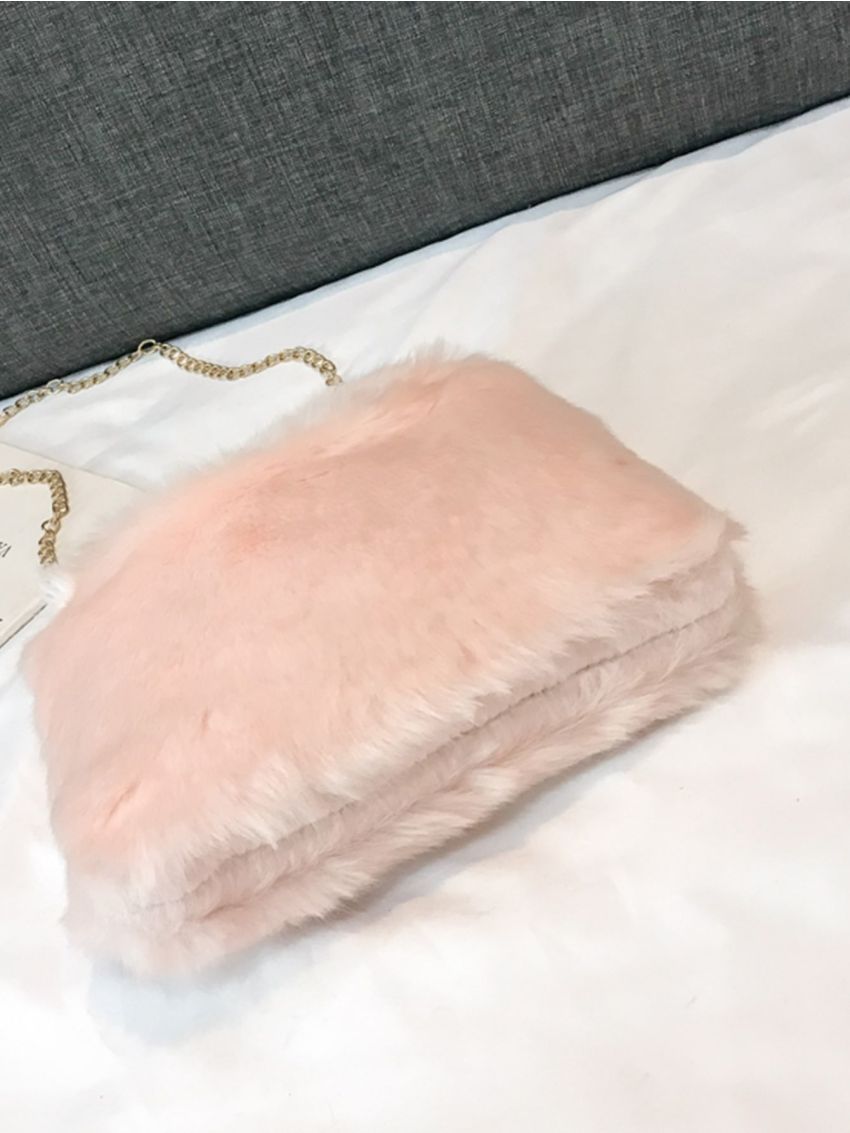 Minimalist Fluffy Chain Hobo Bag