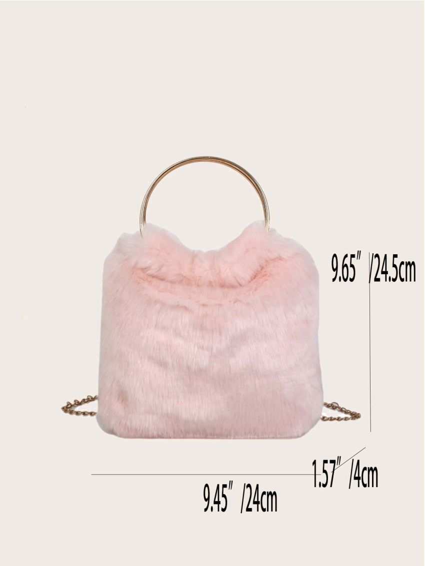 Minimalist Fluffy Chain Hobo Bag