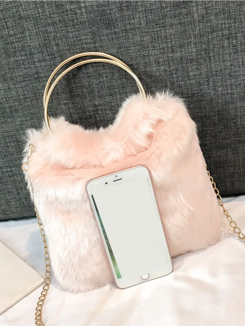 Minimalist Fluffy Chain Hobo Bag