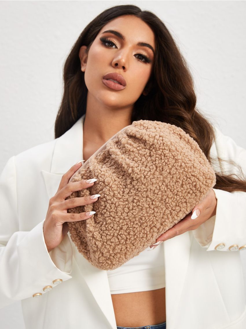 Minimalist Fluffy Ruched Bag