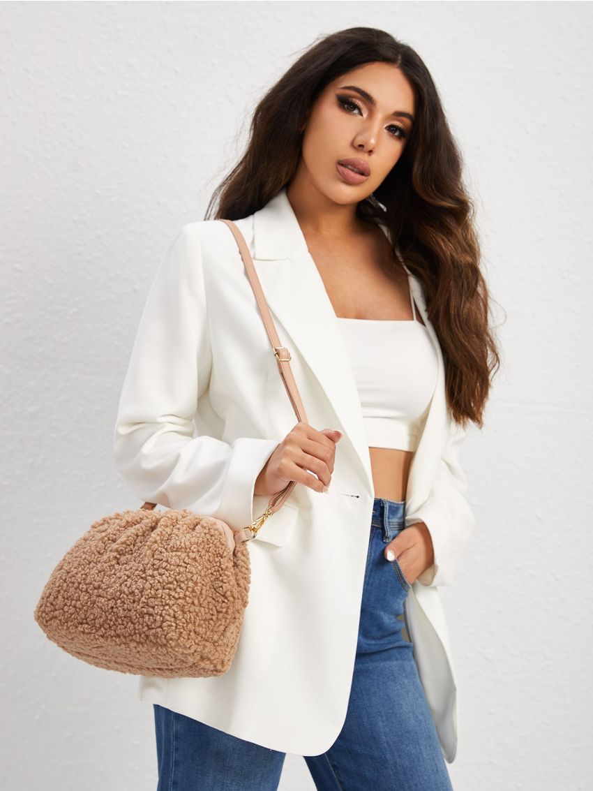 Minimalist Fluffy Ruched Bag