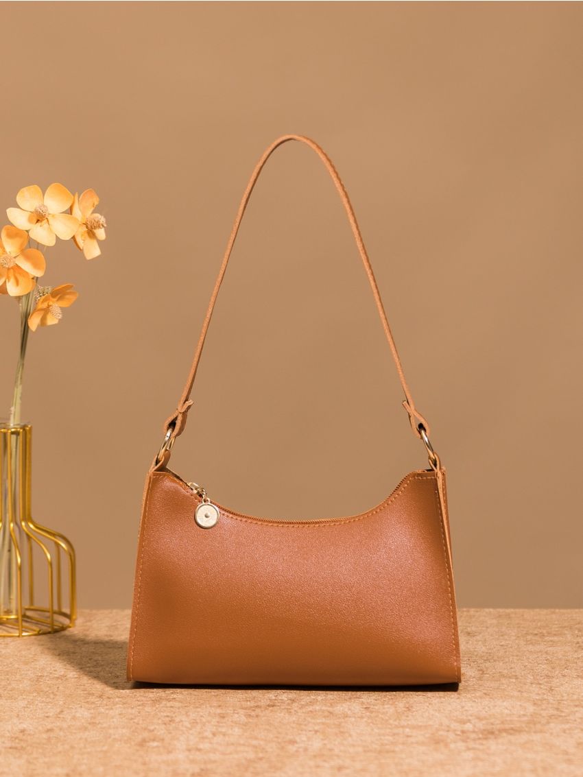 Minimalist Zipper Baguette Bag