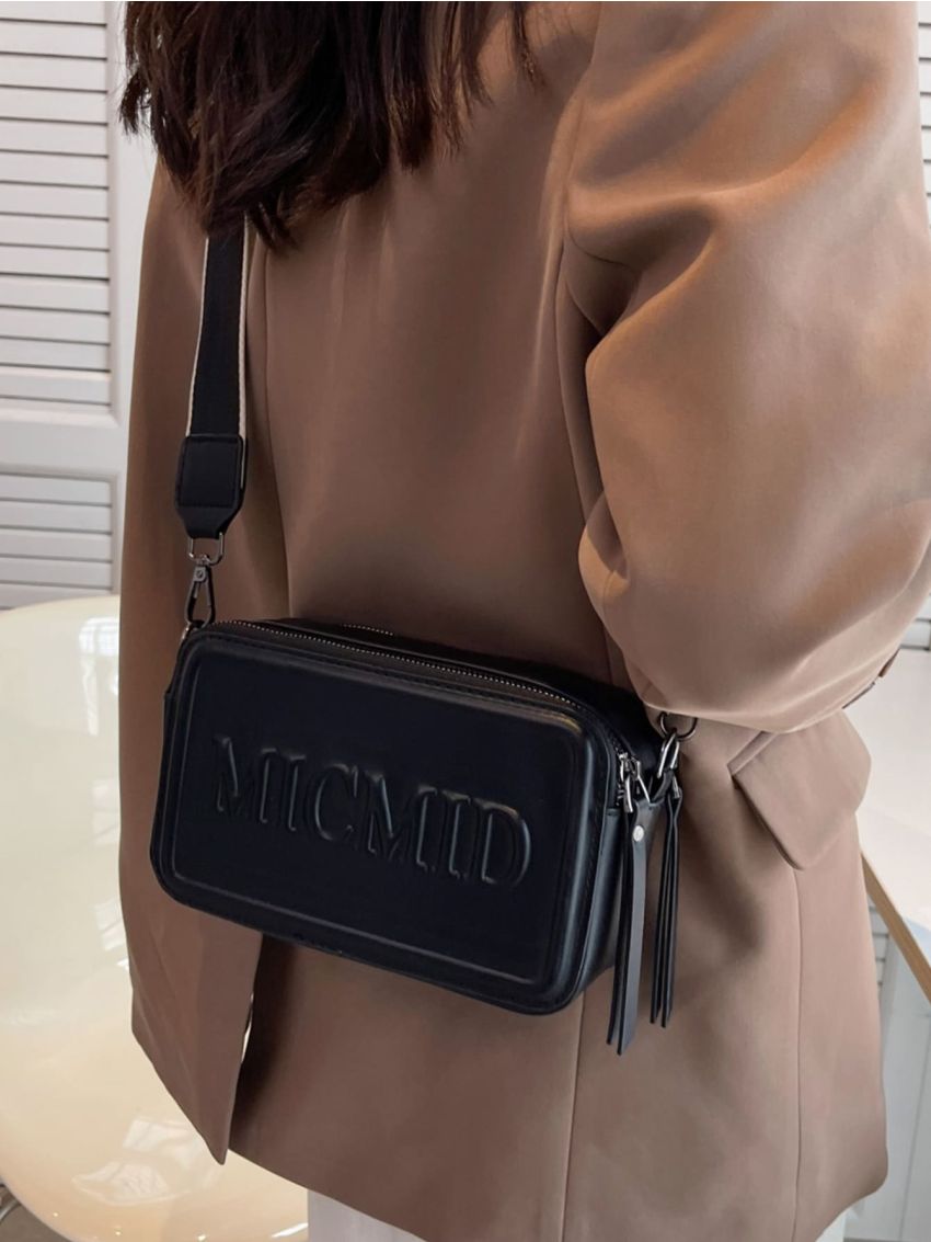 Letter Embroidered Square Bag