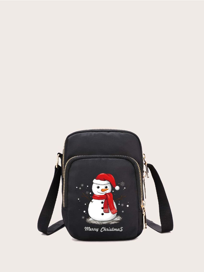 Mini Christmas Print Square Bag