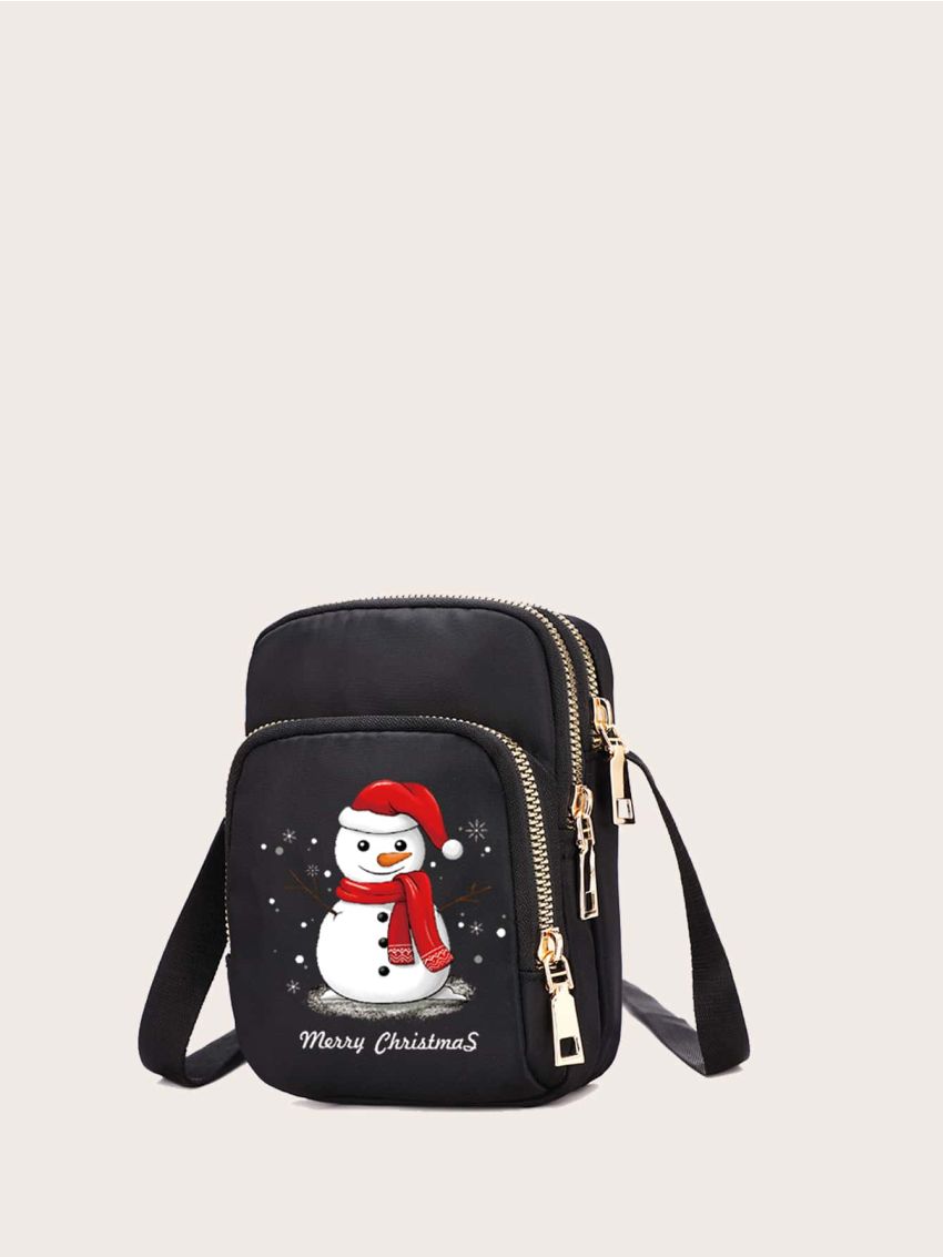 Mini Christmas Print Square Bag